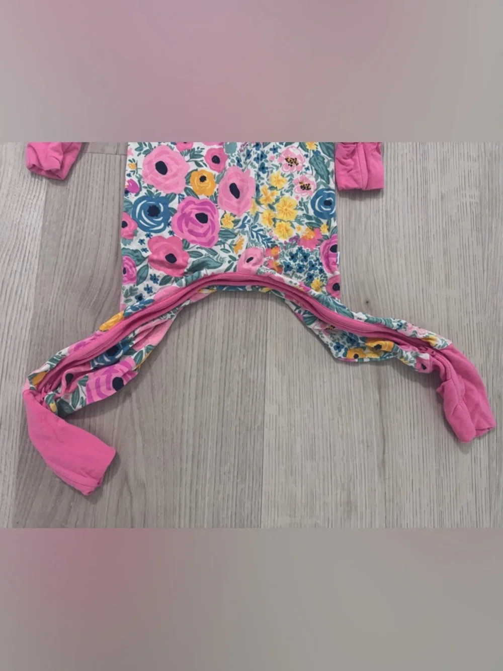 Little Sleepies Bamboo  Floral Pink Long-Sleeve One-Piece Pajamas